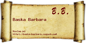 Baska Barbara névjegykártya